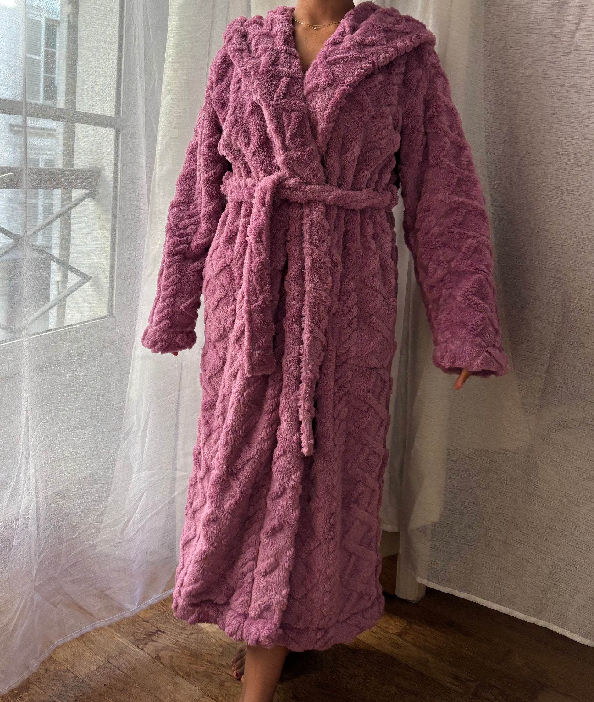 Peignoir Pilou - Le Douillet Pivoine en pilou doux – Maison Douceur Paris