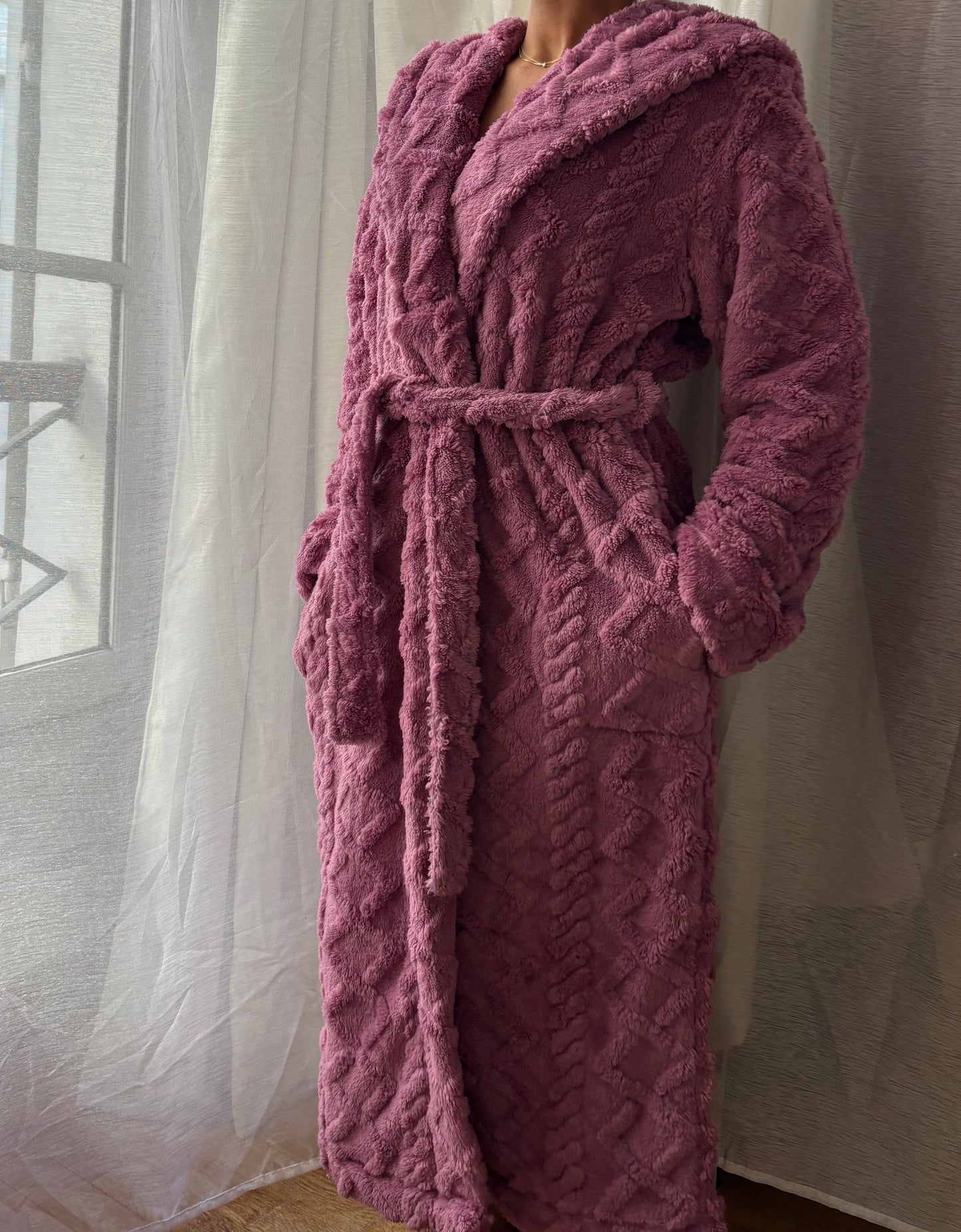 Peignoir Pilou - Le Douillet Pivoine en pilou doux – Maison Douceur Paris