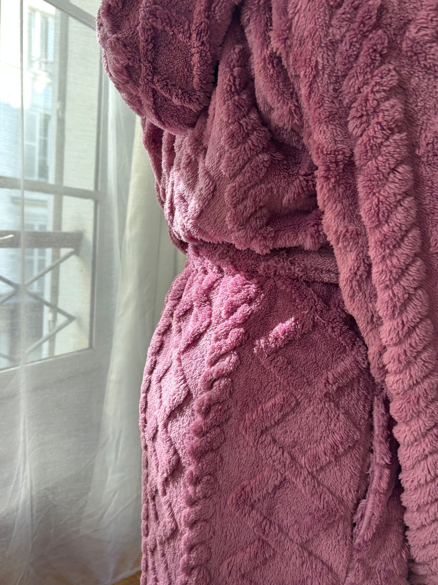 Peignoir Pilou - Le Douillet Pivoine en pilou doux – Maison Douceur Paris